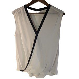 Bailey 44 Wildebeest Top White Sheer 100% silk wrap style women's sz M